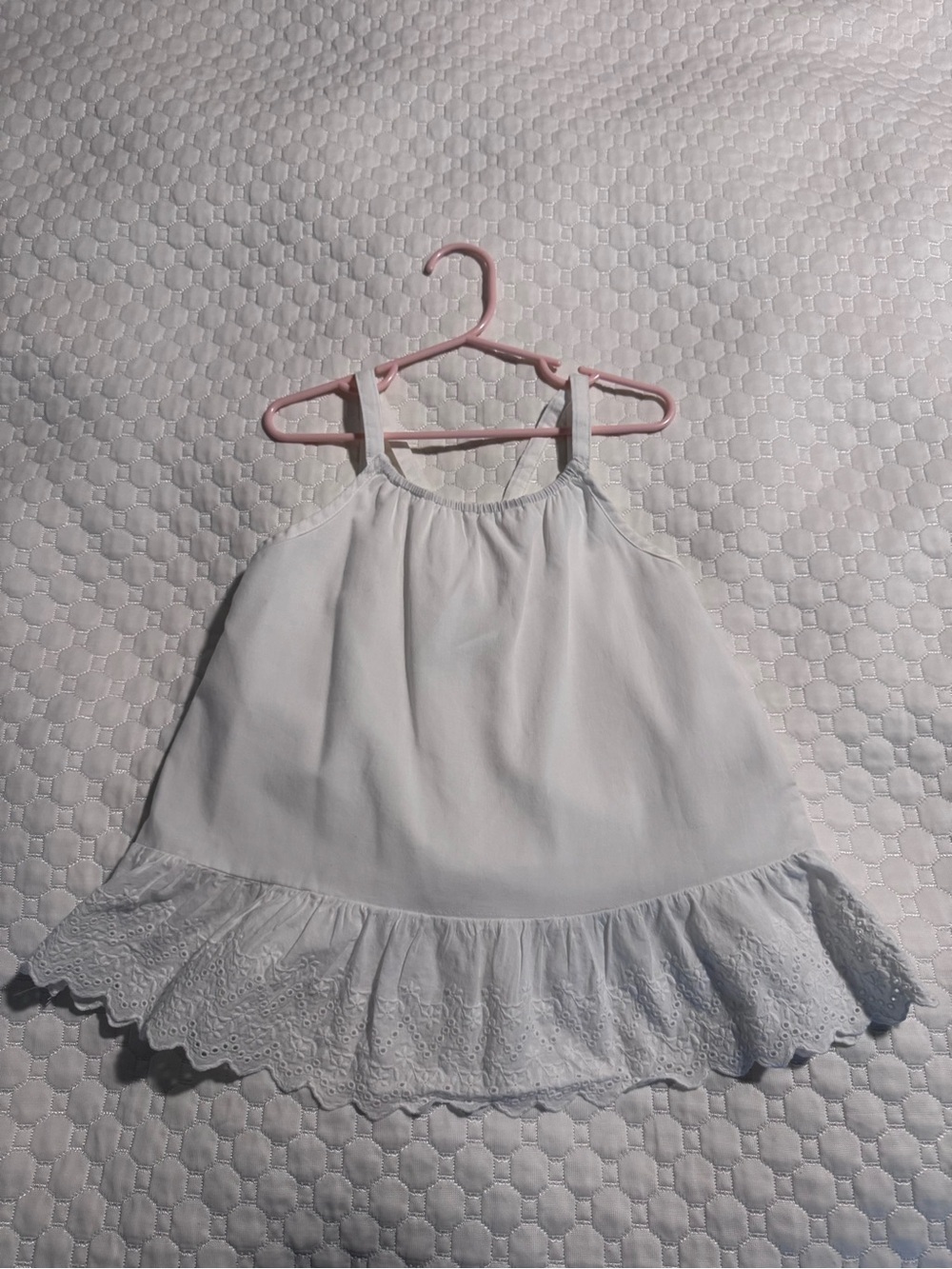 Max Studio Kids White Eyelet Ruffle Tank Top - Size 7/8